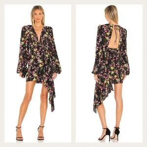 Katie May Floral Long Sleeve Dress - Black and Pink
